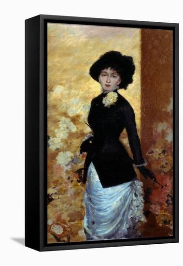 Portrait of a Woman-Giuseppe De Nittis-Framed Premier Image Canvas