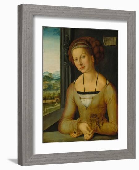 Portrait of a Younf Woman with Braided Hair-Albrecht Dürer-Framed Giclee Print