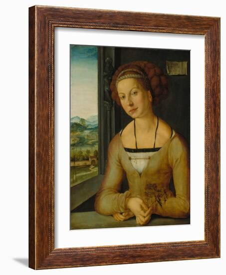 Portrait of a Younf Woman with Braided Hair-Albrecht Dürer-Framed Giclee Print