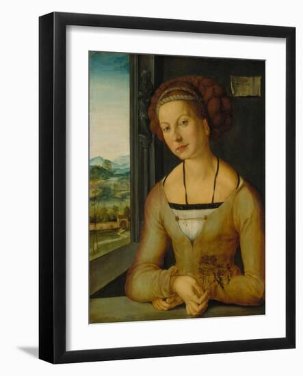 Portrait of a Younf Woman with Braided Hair-Albrecht Dürer-Framed Giclee Print