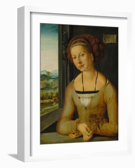 Portrait of a Younf Woman with Braided Hair-Albrecht Dürer-Framed Giclee Print