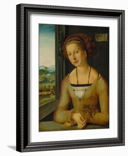 Portrait of a Younf Woman with Braided Hair-Albrecht Dürer-Framed Giclee Print