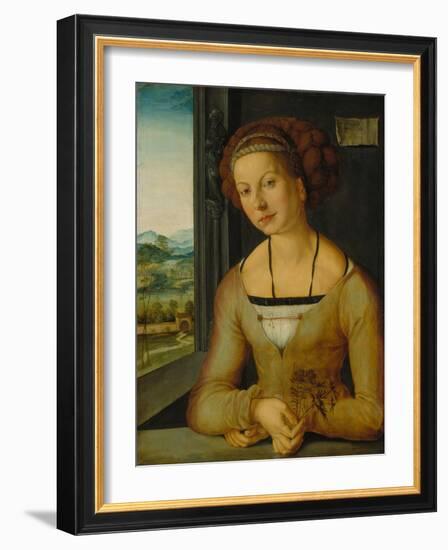 Portrait of a Younf Woman with Braided Hair-Albrecht Dürer-Framed Giclee Print