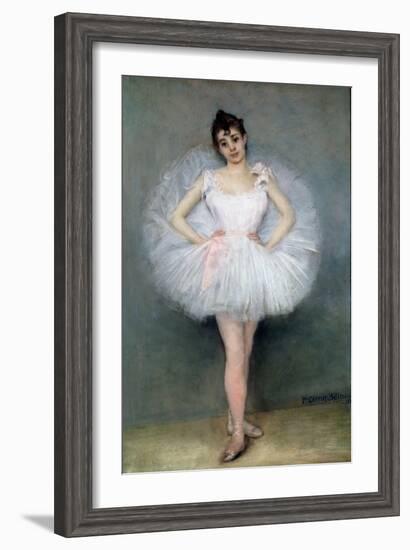 Portrait of a Young Ballerina-Pierre Carrier-belleuse-Framed Giclee Print