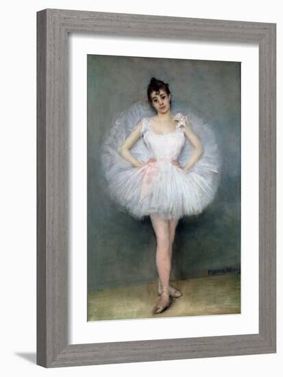 Portrait of a Young Ballerina-Pierre Carrier-belleuse-Framed Giclee Print