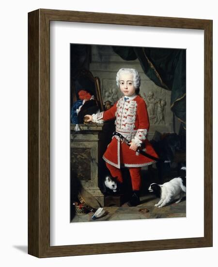 Portrait of a Young Boy in Hungarian Dress-Pierre Subleyras-Framed Giclee Print