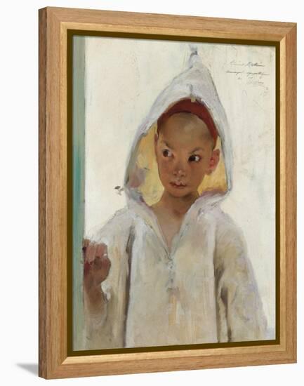 Portrait of a Young Boy Wearing a Burnous-Henri Jules Jean Geoffroy-Framed Premier Image Canvas