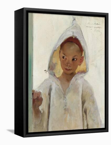 Portrait of a Young Boy Wearing a Burnous-Henri Jules Jean Geoffroy-Framed Premier Image Canvas