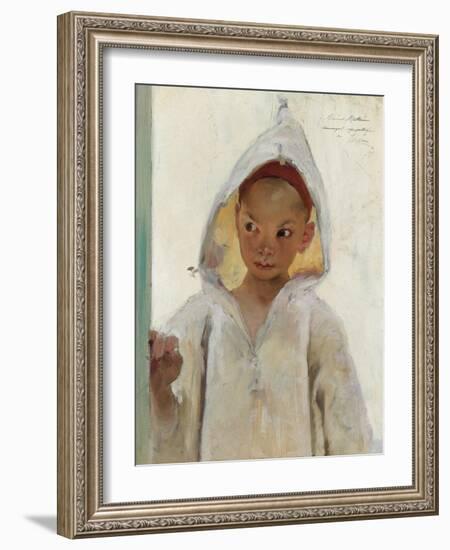 Portrait of a Young Boy Wearing a Burnous-Henri Jules Jean Geoffroy-Framed Giclee Print