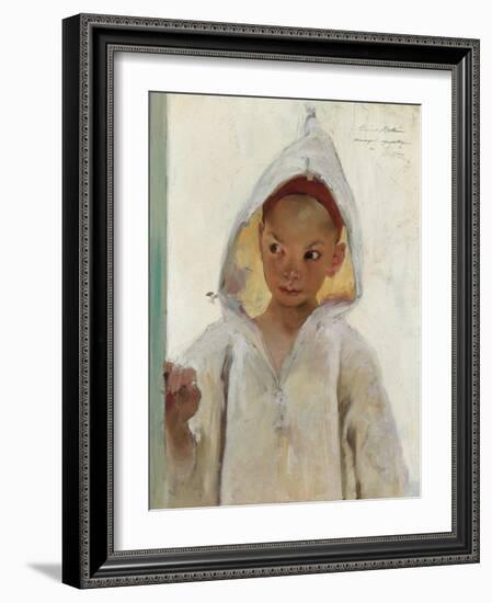 Portrait of a Young Boy Wearing a Burnous-Henri Jules Jean Geoffroy-Framed Giclee Print