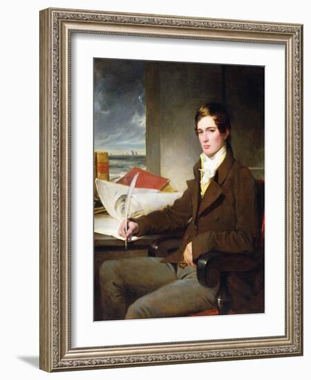 Portrait of a Young Gentleman (Oil on Canvas)-English School-Framed Giclee Print