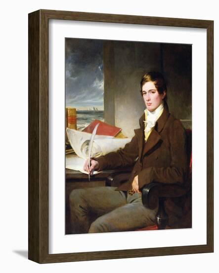 Portrait of a Young Gentleman (Oil on Canvas)-English School-Framed Giclee Print