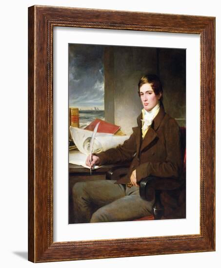 Portrait of a Young Gentleman (Oil on Canvas)-English School-Framed Giclee Print