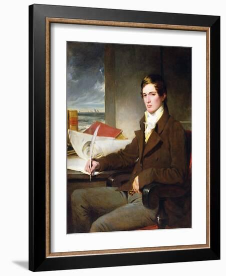 Portrait of a Young Gentleman (Oil on Canvas)-English School-Framed Giclee Print