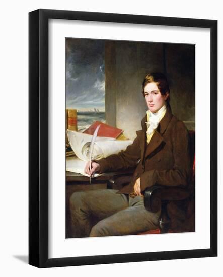 Portrait of a Young Gentleman (Oil on Canvas)-English School-Framed Giclee Print