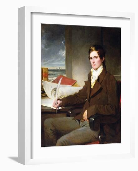 Portrait of a Young Gentleman (Oil on Canvas)-English School-Framed Giclee Print