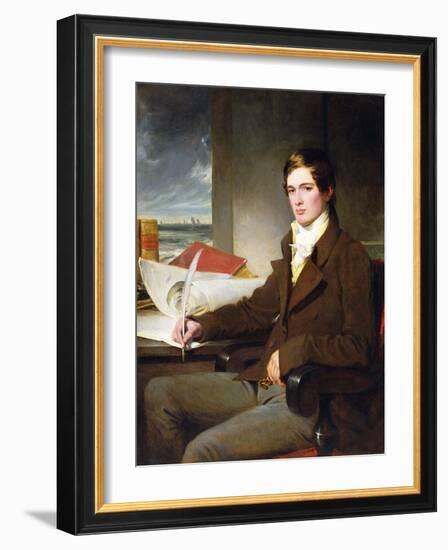 Portrait of a Young Gentleman (Oil on Canvas)-English School-Framed Giclee Print