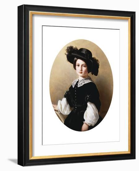 Portrait of a Young Girl, 1850-Franz Xaver Winterhalter-Framed Giclee Print