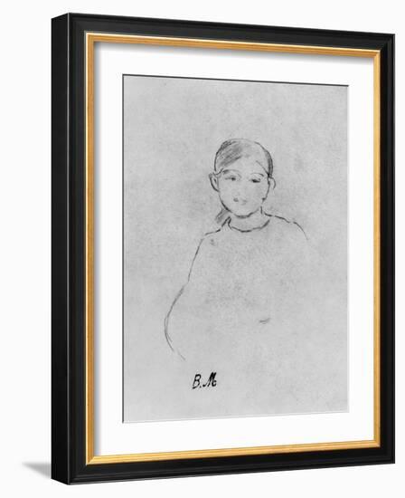 Portrait of a Young Girl, 1887 (Black Lead on Paper)-Berthe Morisot-Framed Giclee Print