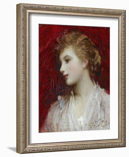 Portrait of a Young Girl, C.1884-Sir Samuel Luke Fildes-Framed Giclee Print