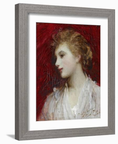 Portrait of a Young Girl, C.1884-Sir Samuel Luke Fildes-Framed Giclee Print