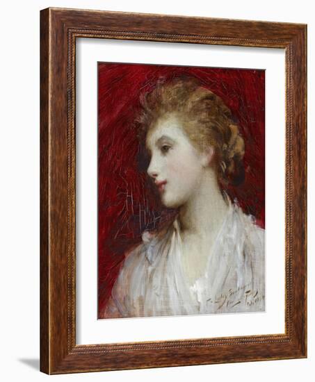 Portrait of a Young Girl, C.1884-Sir Samuel Luke Fildes-Framed Giclee Print