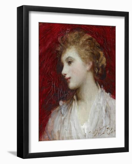 Portrait of a Young Girl, C.1884-Sir Samuel Luke Fildes-Framed Giclee Print