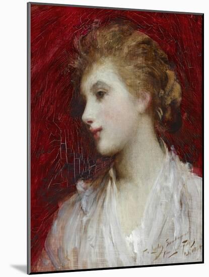 Portrait of a Young Girl, C.1884-Sir Samuel Luke Fildes-Mounted Giclee Print