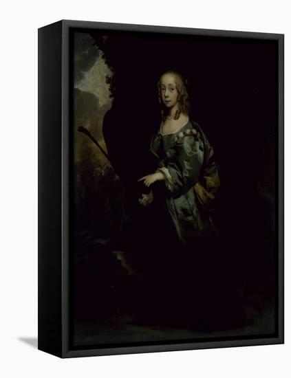 Portrait of a Young Girl in Green-Sir Peter Lely-Framed Premier Image Canvas