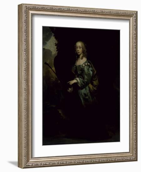 Portrait of a Young Girl in Green-Sir Peter Lely-Framed Giclee Print