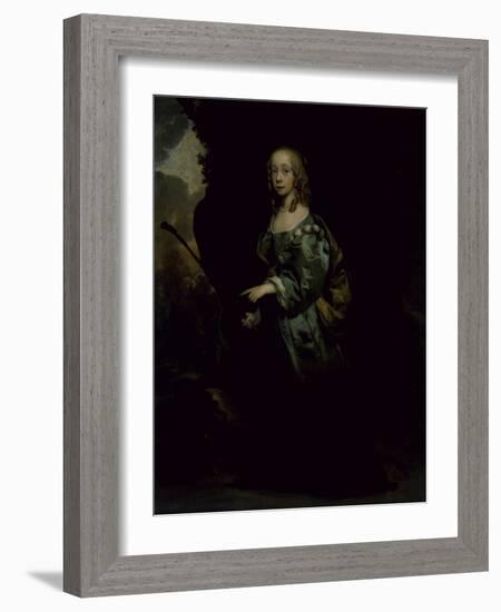 Portrait of a Young Girl in Green-Sir Peter Lely-Framed Giclee Print