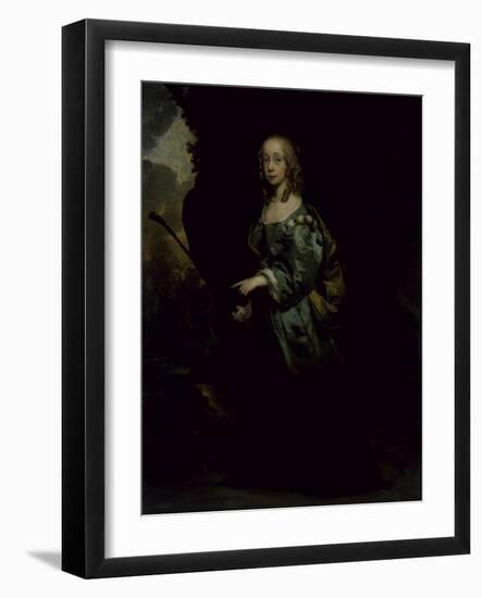 Portrait of a Young Girl in Green-Sir Peter Lely-Framed Giclee Print