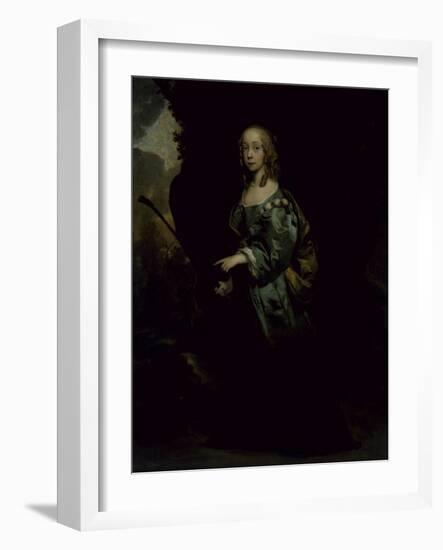 Portrait of a Young Girl in Green-Sir Peter Lely-Framed Giclee Print