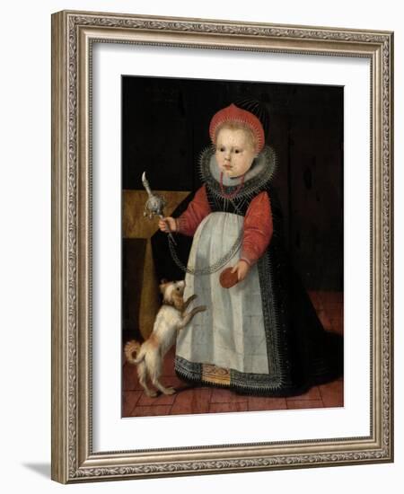 Portrait of a Young Girl (Oil on Pannel)-French-Framed Giclee Print