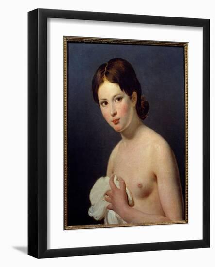 Portrait of a Young Girl. Painting by Jacques Louis David (1748-1825), 19Th Century. Reims, Museum-Jacques Louis David-Framed Giclee Print