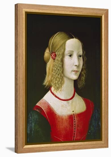 Portrait of a Young Girl. Probably About 1490-Domenico Ghirlandaio-Framed Premier Image Canvas