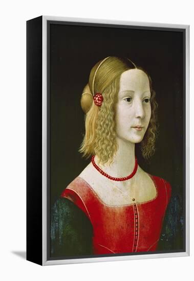 Portrait of a Young Girl. Probably About 1490-Domenico Ghirlandaio-Framed Premier Image Canvas