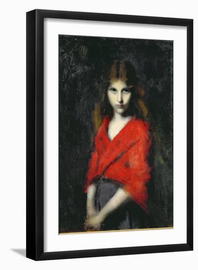 Portrait of a Young Girl, The Shiverer-Jean-Jacques Henner-Framed Giclee Print