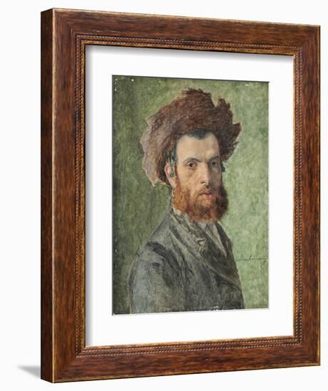 Portrait of a Young Hasidic Jew-Isidor Kaufmann-Framed Giclee Print