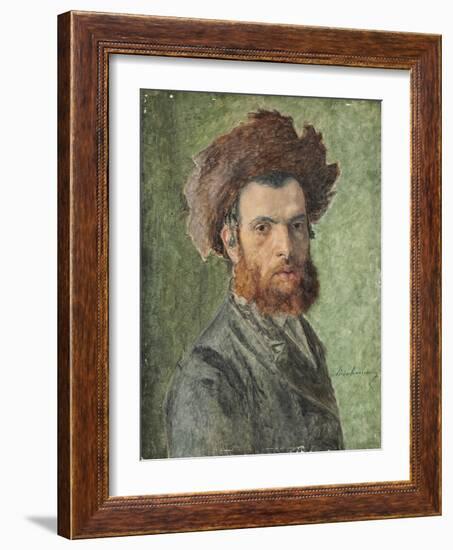 Portrait of a Young Hasidic Jew-Isidor Kaufmann-Framed Giclee Print