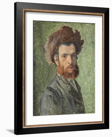 Portrait of a Young Hasidic Jew-Isidor Kaufmann-Framed Giclee Print