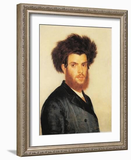 Portrait of a Young Hassidic Jew-Isidor Kaufmann-Framed Art Print