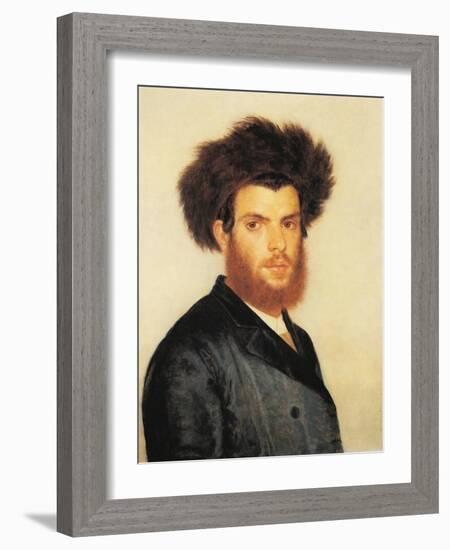 Portrait of a Young Hassidic Jew-Isidor Kaufmann-Framed Art Print