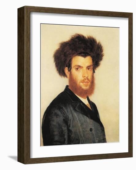 Portrait of a Young Hassidic Jew-Isidor Kaufmann-Framed Art Print