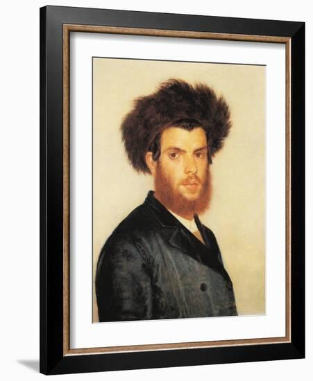 Portrait of a Young Hassidic Jew-Isidor Kaufmann-Framed Art Print