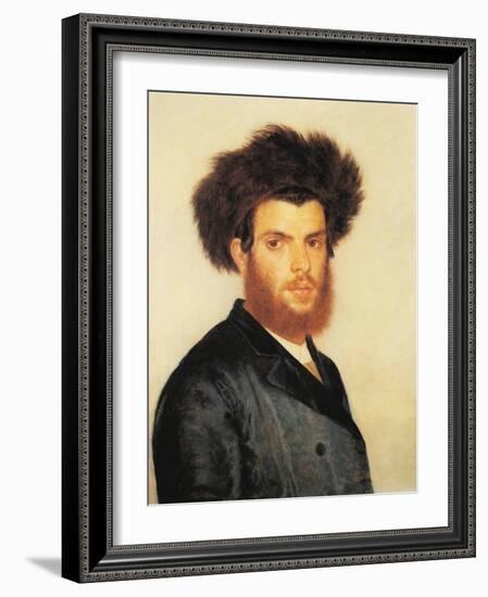 Portrait of a Young Hassidic Jew-Isidor Kaufmann-Framed Art Print