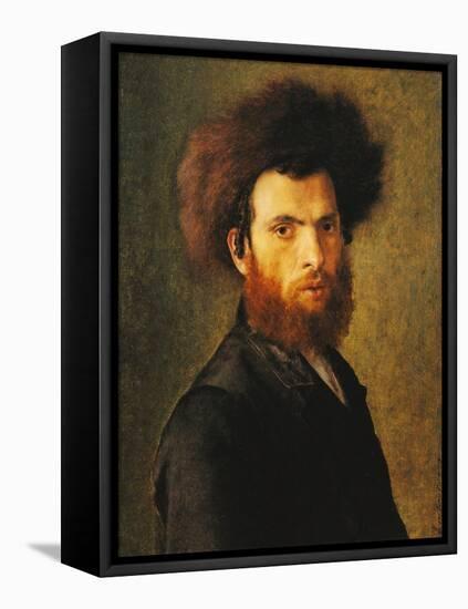 Portrait of a Young Hassidic Jew-Isidor Kaufmann-Framed Stretched Canvas