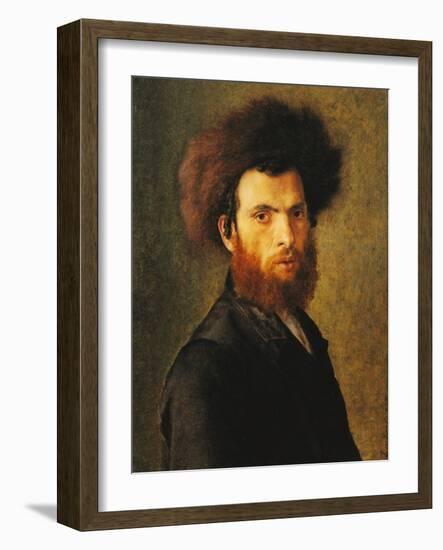 Portrait of a Young Hassidic Jew-Isidor Kaufmann-Framed Art Print