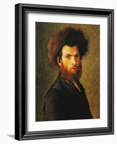 Portrait of a Young Hassidic Jew-Isidor Kaufmann-Framed Art Print