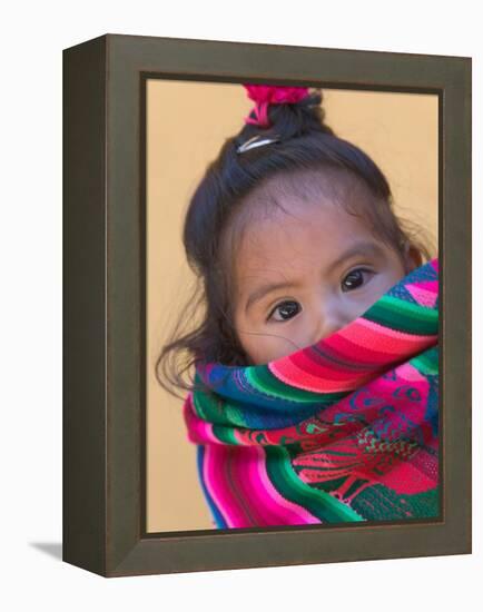 Portrait of a Young Indian Girl, Cusco, Peru-Keren Su-Framed Premier Image Canvas